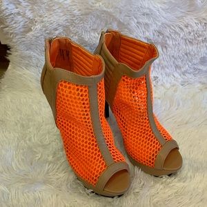 Orange and tan stilettos